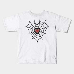 heart spider net Kids T-Shirt